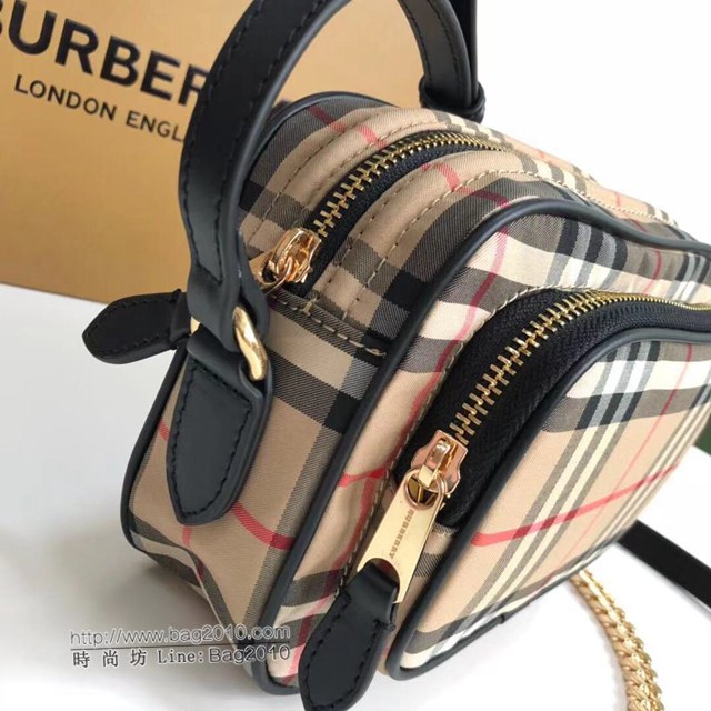 Burberry專櫃新款包包 巴寶莉Vintage復古格紋棉相機包斜挎包  db1023